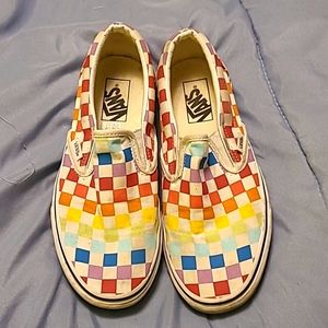 Vans Rainbow Checkered Shoes